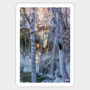 Scheidegg Second Waterfall in winter Sticker